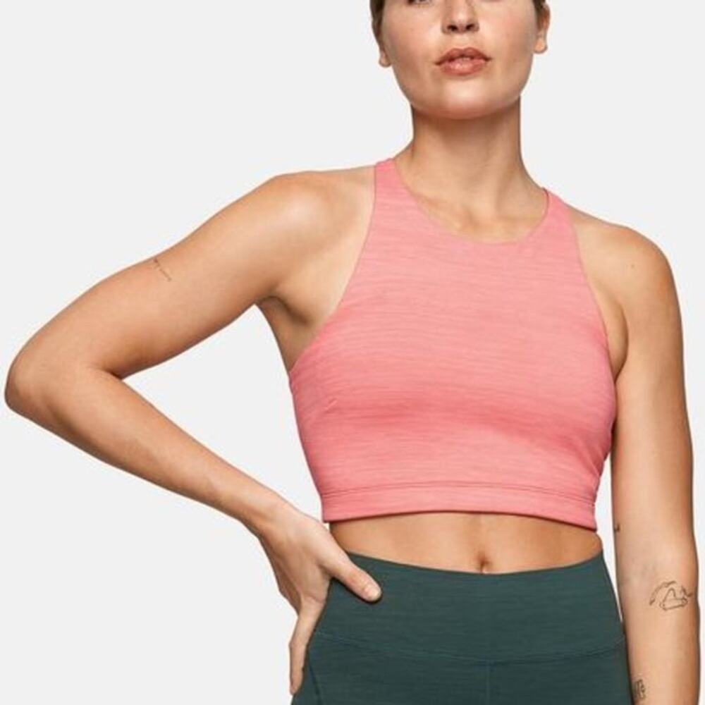 Outdoor Voices Space Dye Pink High Neck Sports Bra Tank Size XS